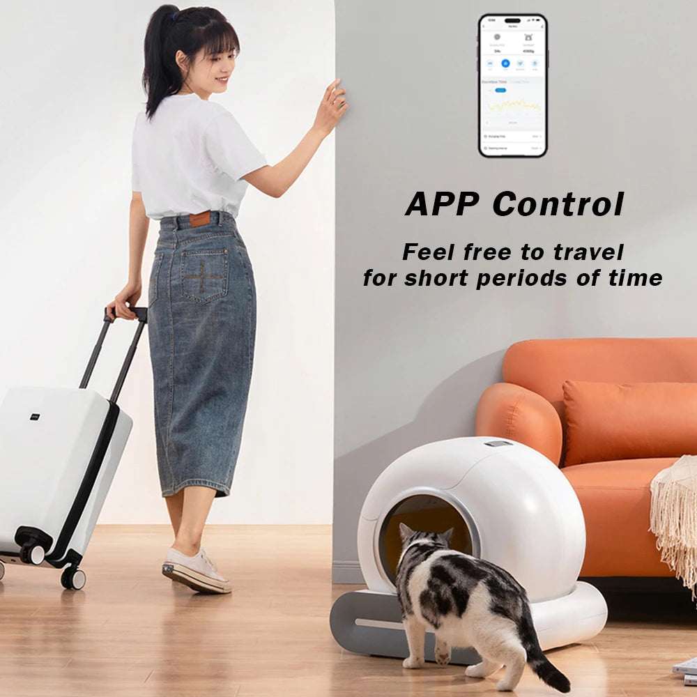 Auto Cat Litter Box Robot Machinery Large Electronic Smart Cat Toilet Closed Disposable Self Cleaning Automatic Litter Box Cat