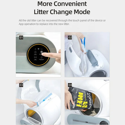 Auto Cat Litter Box Robot Machinery Large Electronic Smart Cat Toilet Closed Disposable Self Cleaning Automatic Litter Box Cat