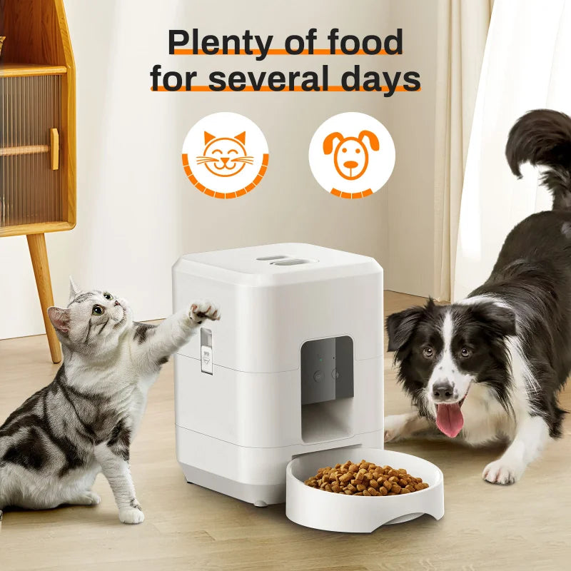 2025 New 2L WiFi Smart Pet Feeder Auto Cat and Dog Food Dispenser Remote App Controlled Slow Feed Timer Quantitative Feeding
