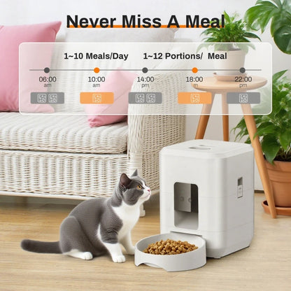 2025 New 2L WiFi Smart Pet Feeder Auto Cat and Dog Food Dispenser Remote App Controlled Slow Feed Timer Quantitative Feeding