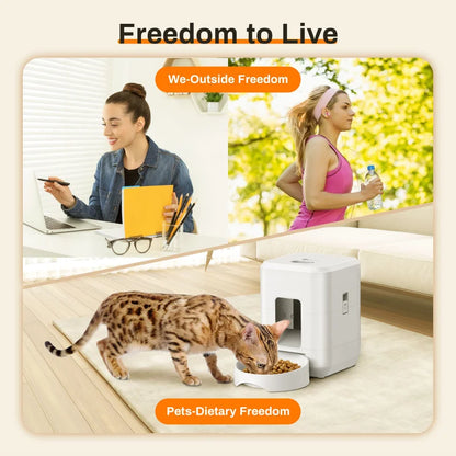 2025 New 2L WiFi Smart Pet Feeder Auto Cat and Dog Food Dispenser Remote App Controlled Slow Feed Timer Quantitative Feeding