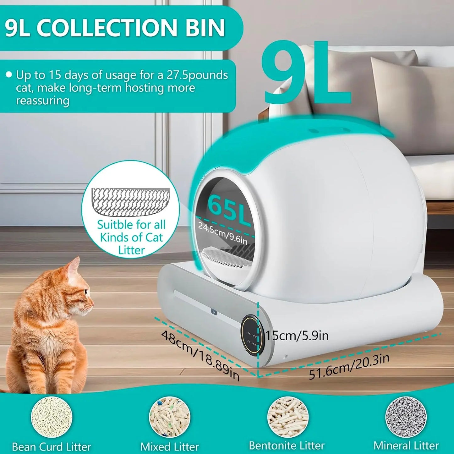 Auto Cat Litter Box Robot Machinery Large Electronic Smart Cat Toilet Closed Disposable Self Cleaning Automatic Litter Box Cat