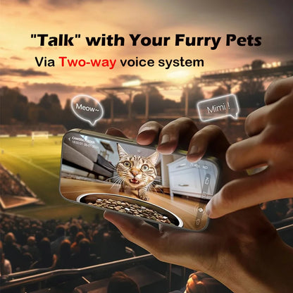 8L Automatic Cat Feeder With 1080p Camera Video WiFi Cat Food Dispenser Pet Smart Voice Recorder Remote Control Pet Auto Feeder