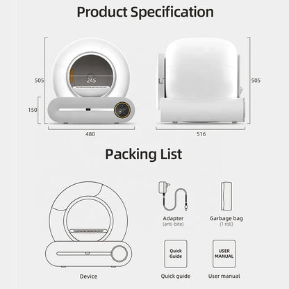 Auto Cat Litter Box Robot Machinery Large Electronic Smart Cat Toilet Closed Disposable Self Cleaning Automatic Litter Box Cat